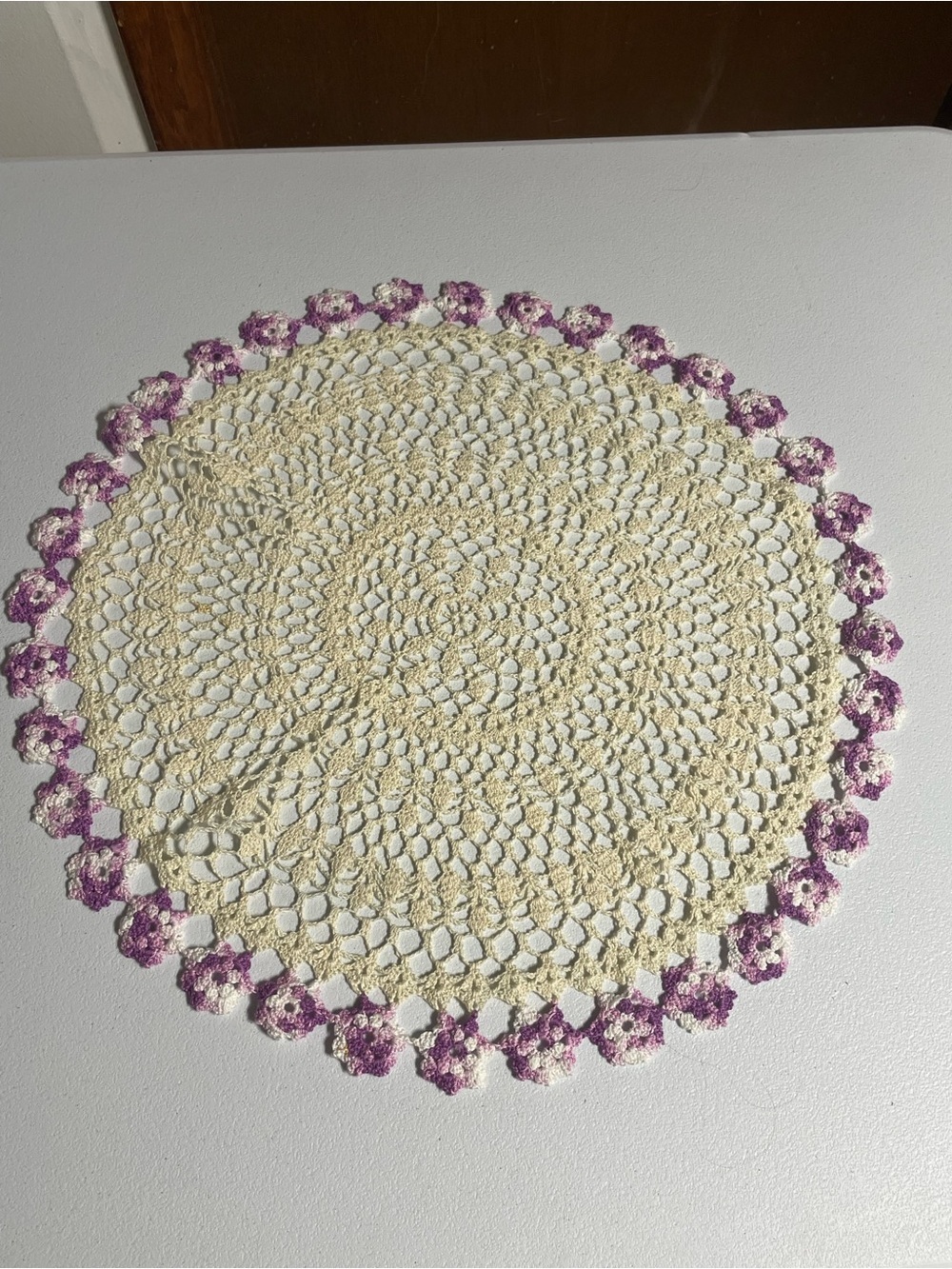Large lace purple Doilie